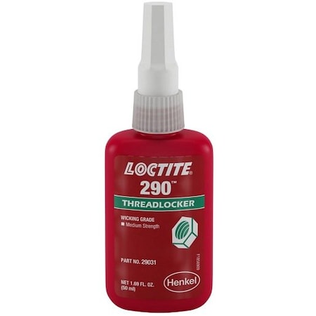 Henkel Anaerobic Threadlocker, Fine Threaded Fastener, Bottle, 50 Ml 290 GREEN 50ML IDH 135392